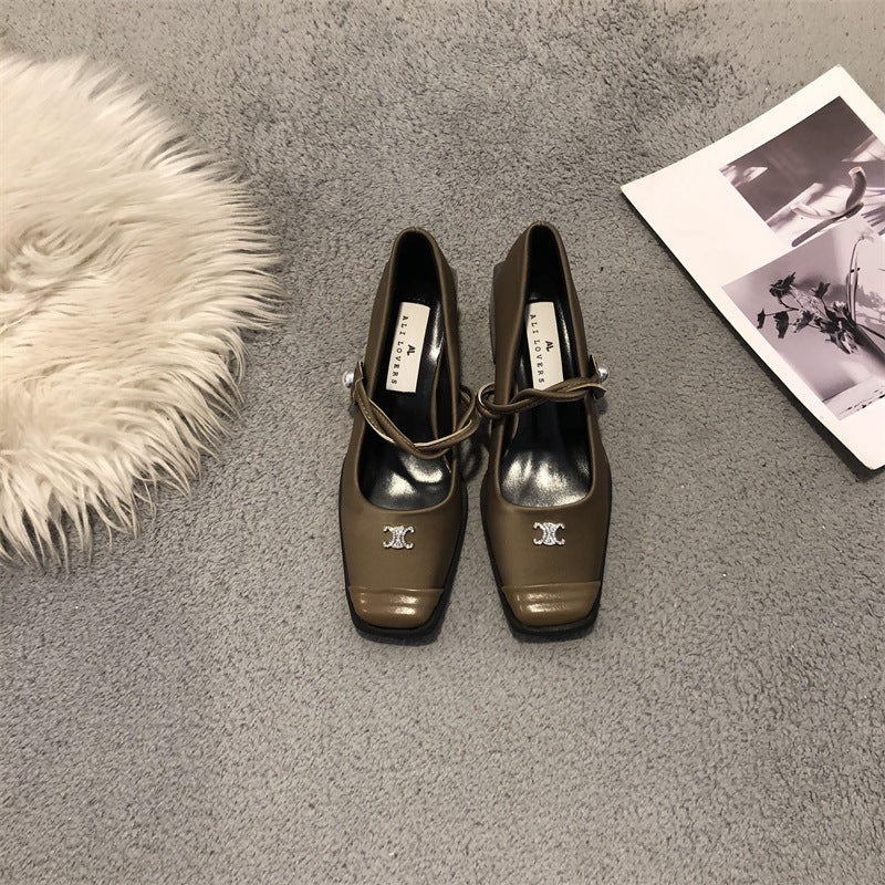 【Shoes】3色展開~チャンキーヒールパンプス T0843