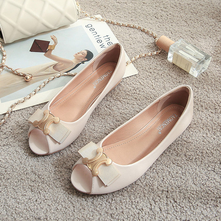 【Shoes】オープントゥフラットシューズ W13353