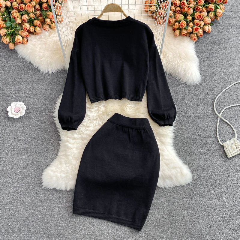 【Set】ニット + スカート2点セット W14115