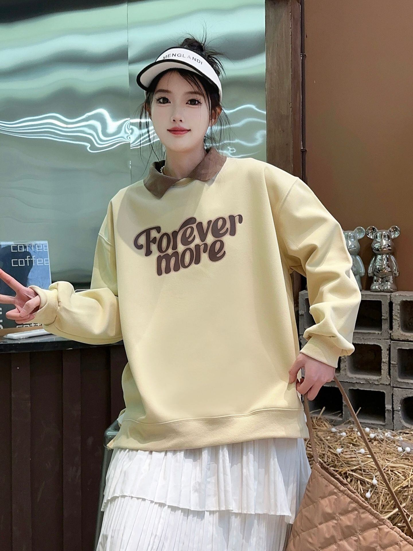 【tops】POLOネックプリントスウェット K0115
