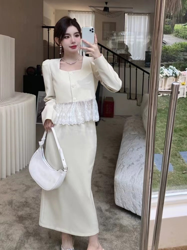 【Set】ジャケット+スカートセット W11070