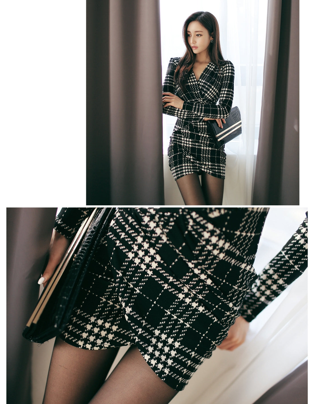 【Dress】チェック柄ワンピース T01232