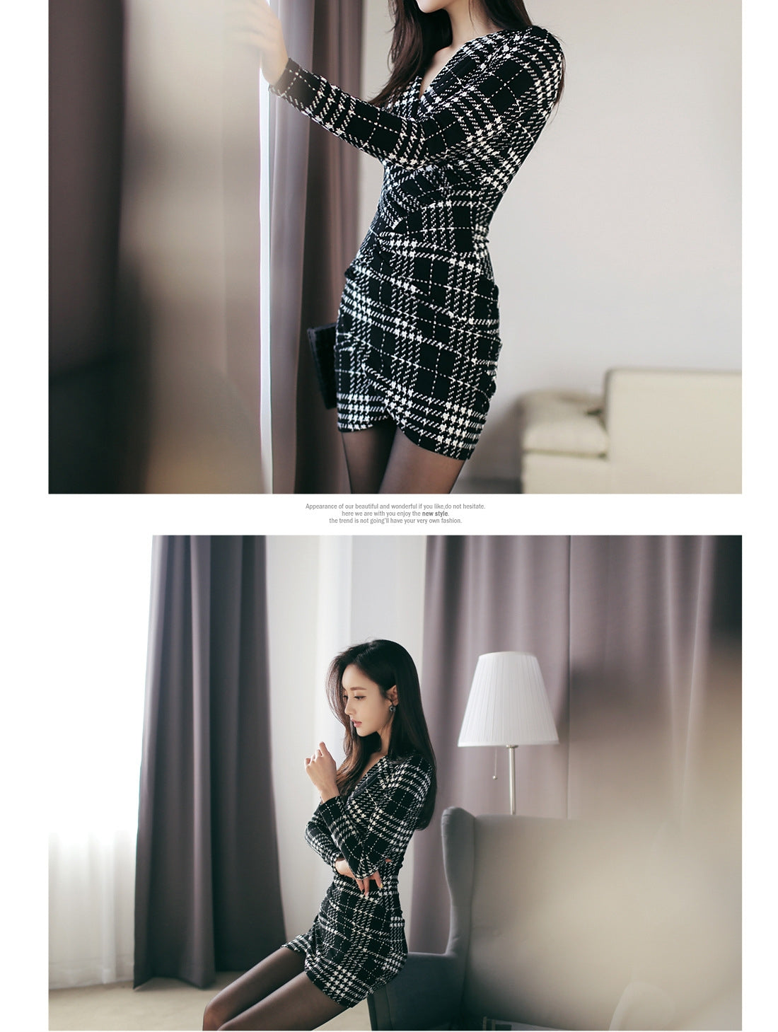 【Dress】チェック柄ワンピース T01232