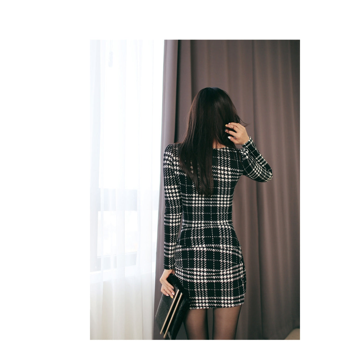 【Dress】チェック柄ワンピース T01232