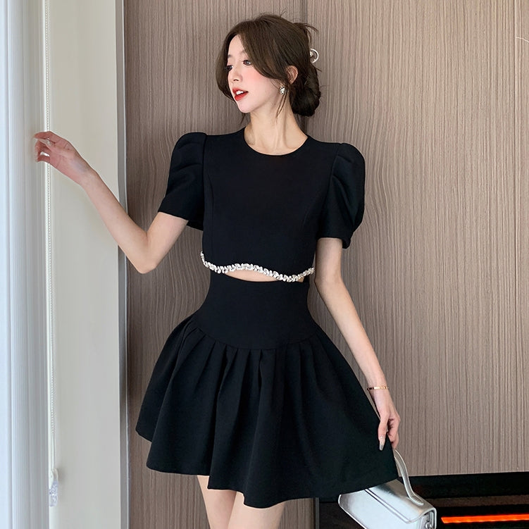 【Dress】ダイヤモンド切り替えワンピース T0635
