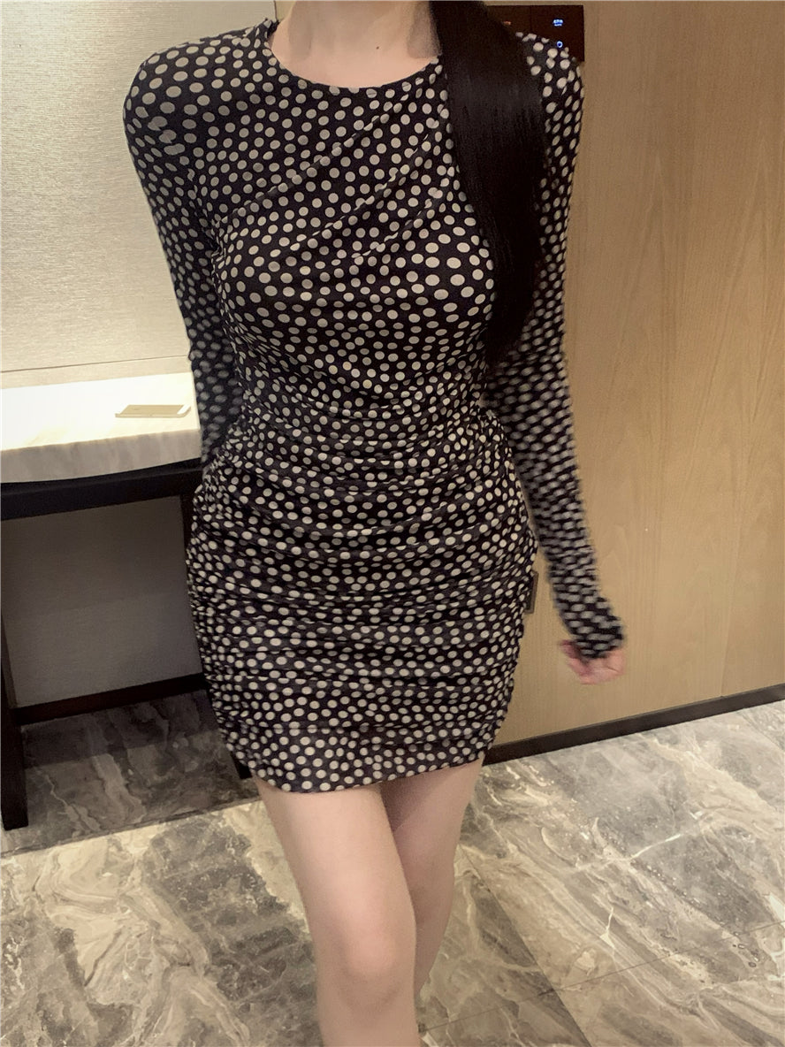 【Dress】ドット柄ワンピース W13235