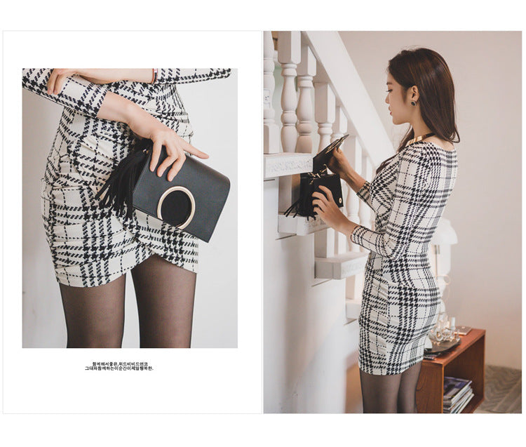 【Dress】チェック柄ワンピース T01232