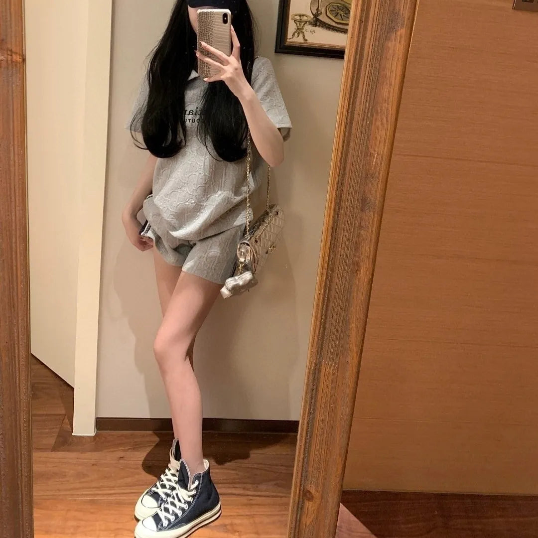 【Set】セットアップ Tシャツ + パンツ    W12242