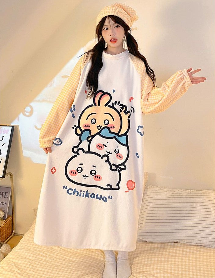 【Roomwear】もこもこルームワンピース Z7640