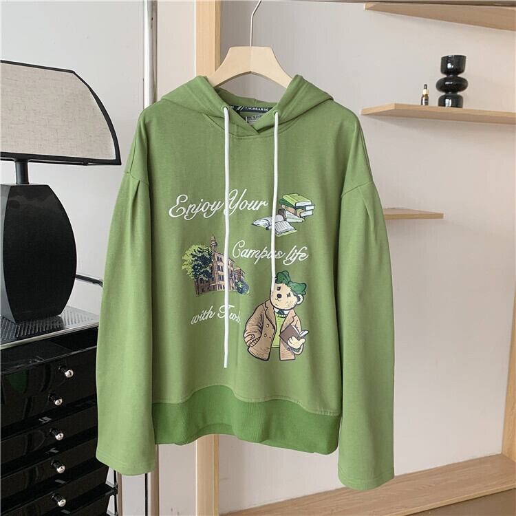 【tops】クマプリントフーディー M21432