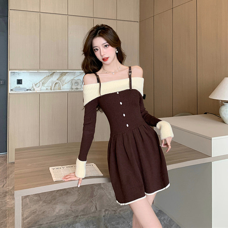 【Dress】オフショルダーワンピース W14746