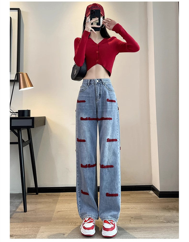 【Bottoms】刺繍デニムパンツ W13976