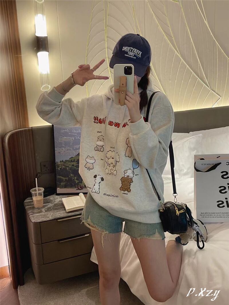【tops】プリントフーディーK0107