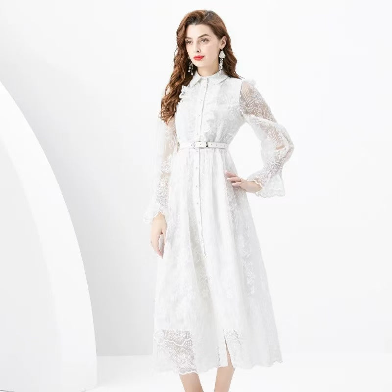 【Dress】ロング丈レースワンピース W14440