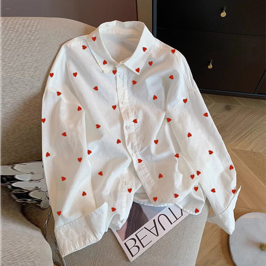 【Tops】ハート♡シャツ W13105