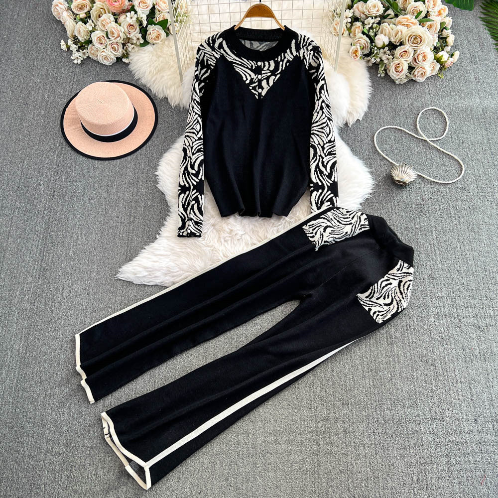 【Set】ニット + パンツ2点セット W14112