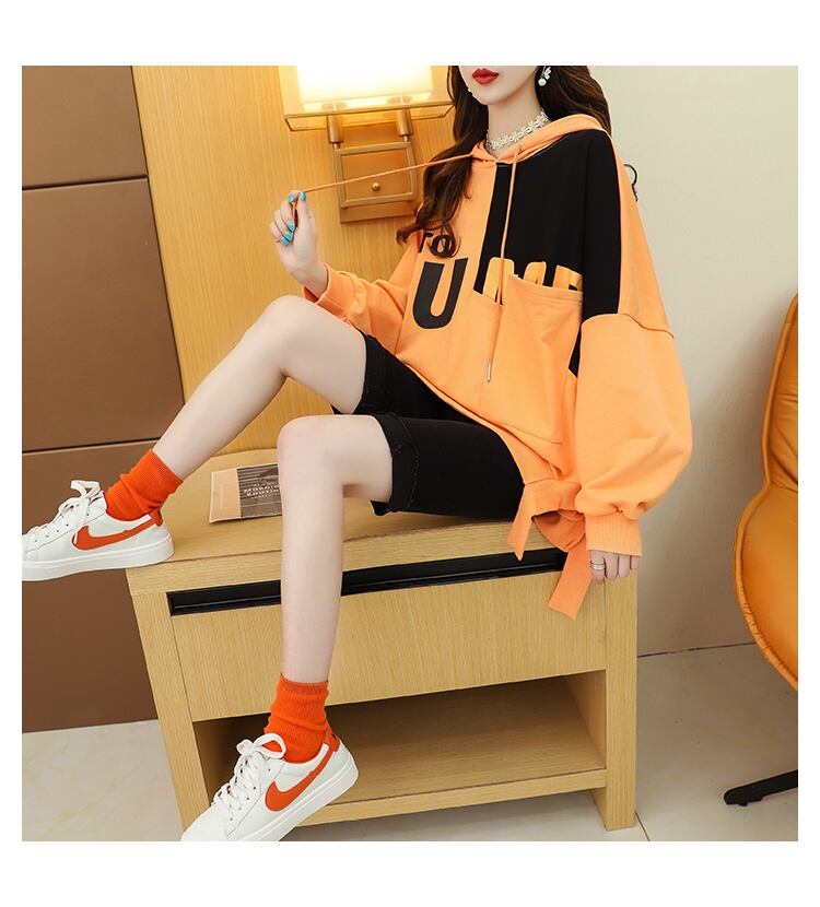 【tops】清新気質アップカラーマッチング不規則 イレギュラーパーカー3色