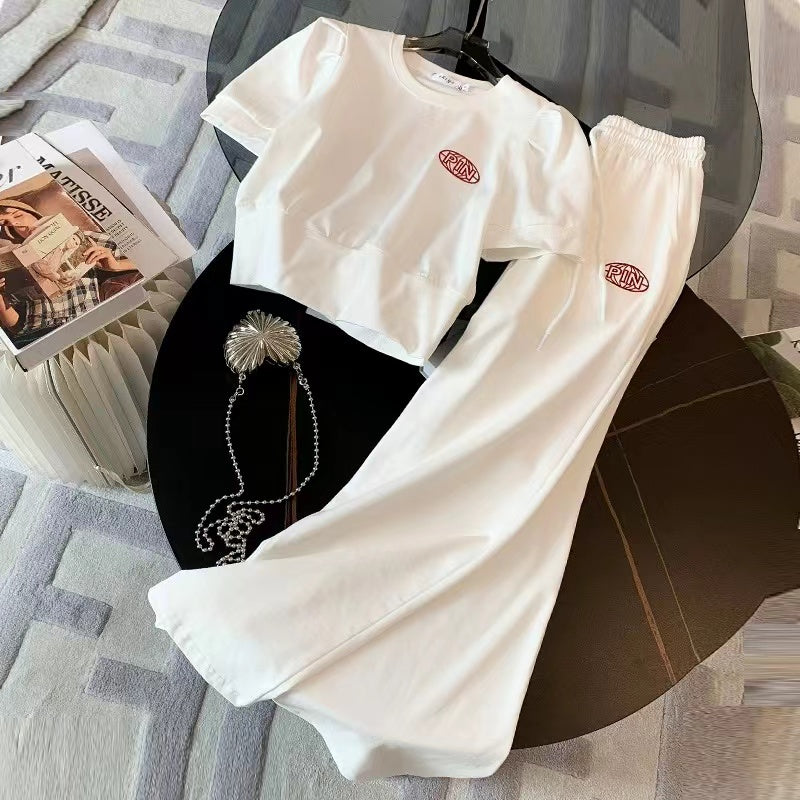 【Set】半袖Tシャツ+ パンツシンプルセット   W11134