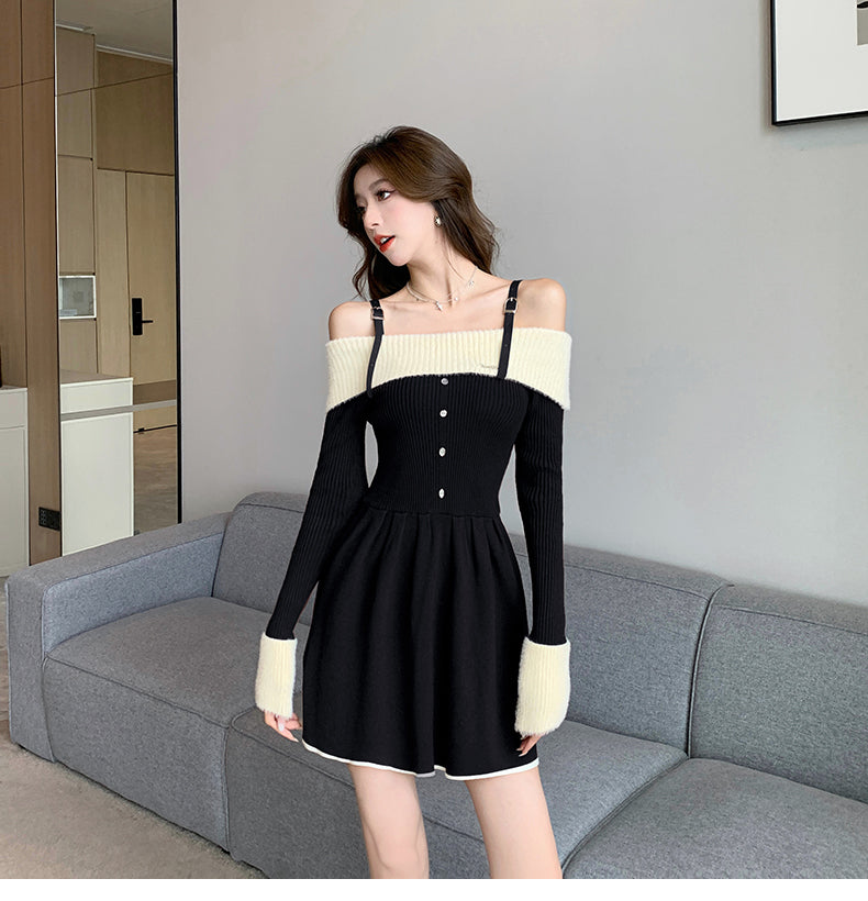 【Dress】オフショルダーワンピース W14746