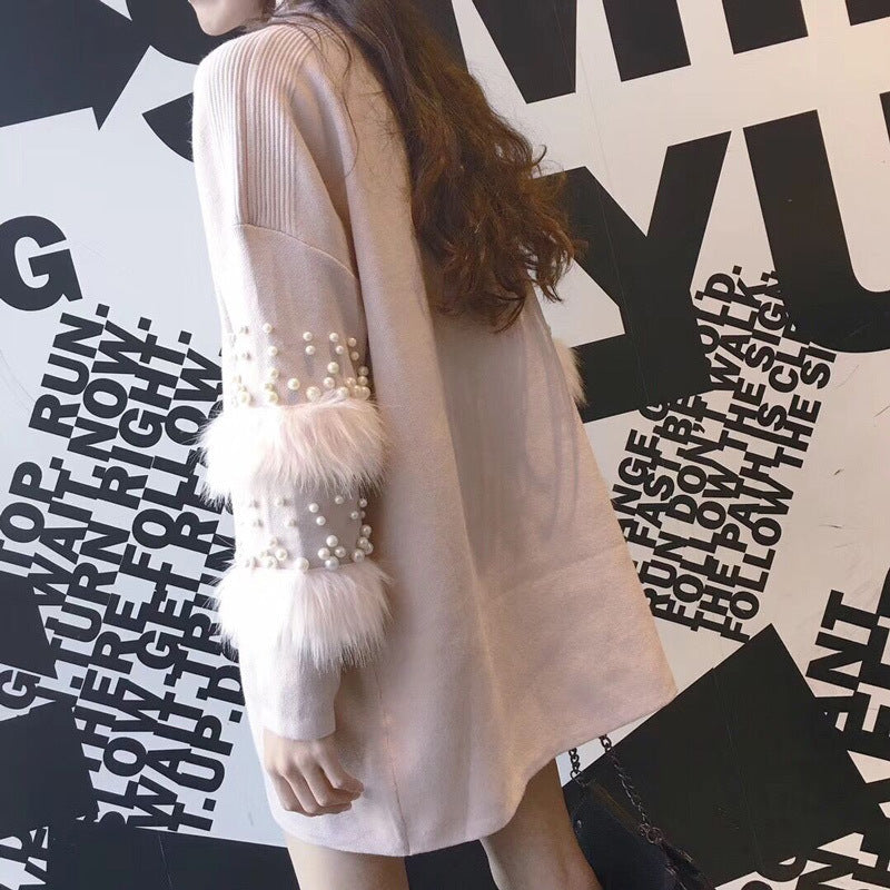 【Dress】ビーズデザインニットワンピース W8467