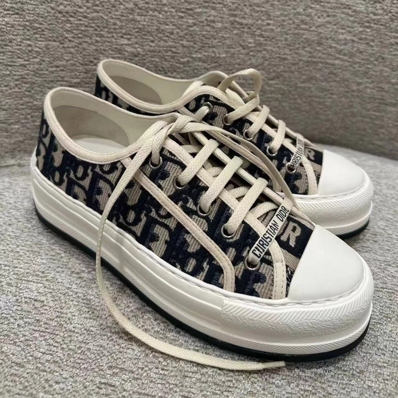 【Shoes】ジャカード厚底スニーカー W12005