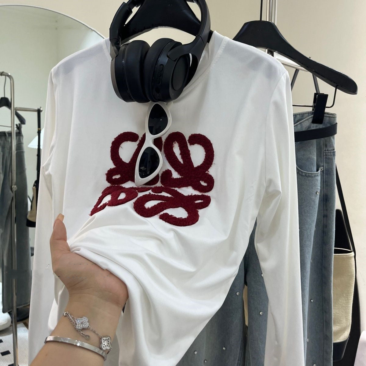 【Tops】ゆったり長袖Tシャツ W13637