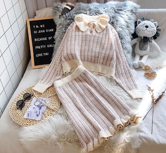 【set】大人可愛い!初秋ニットカーディガン2点セット