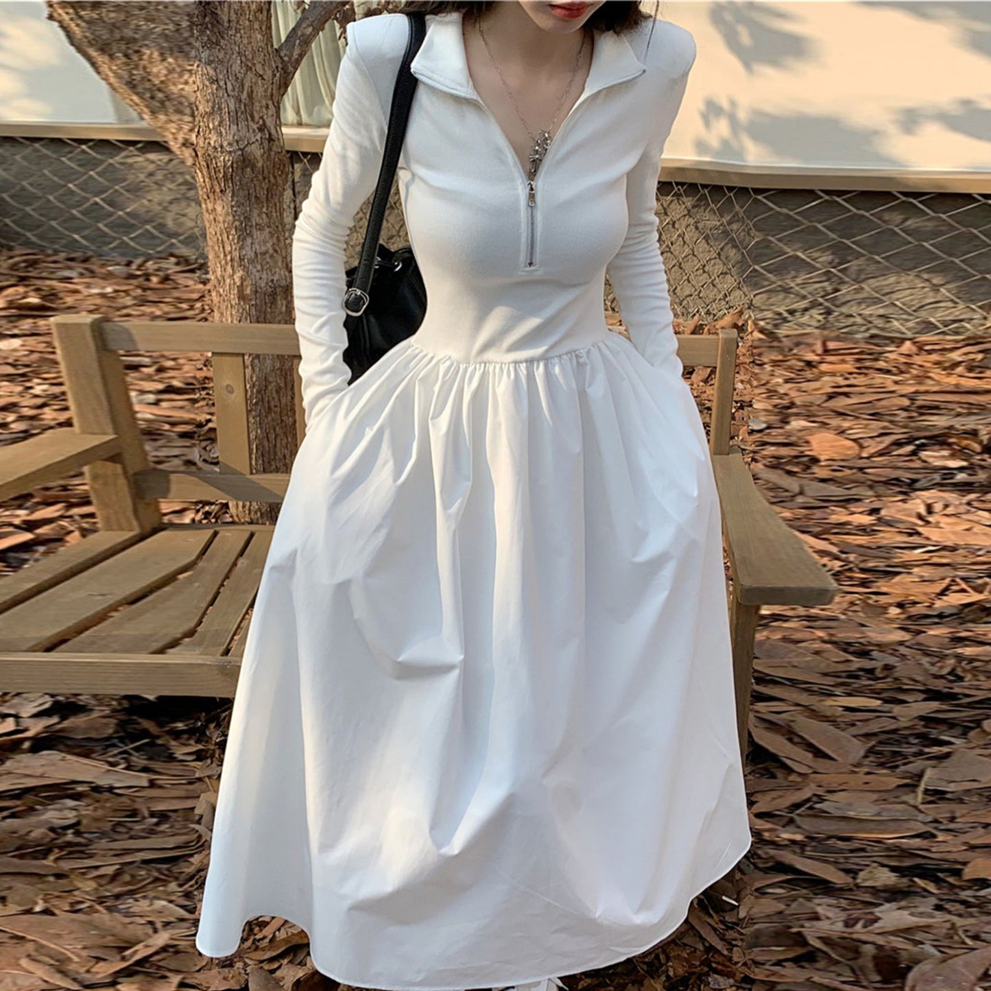 【Dress】長袖デートワンピース W13100