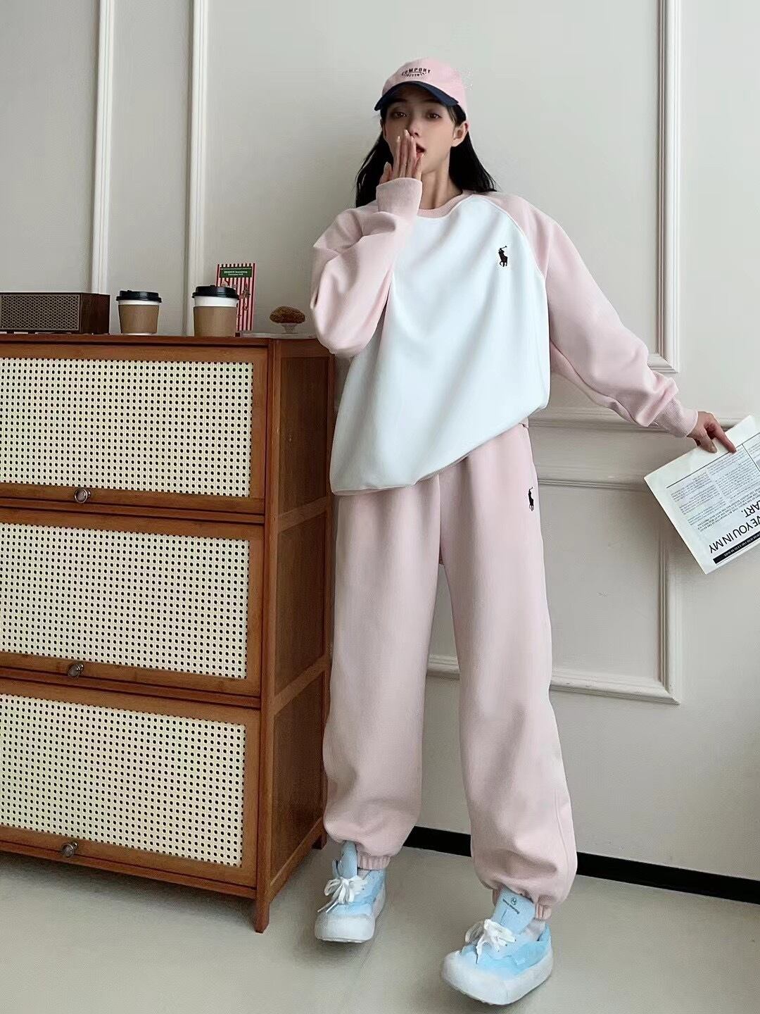 【set】刺繍プルオーバー×カジュアルパンツセット N2416