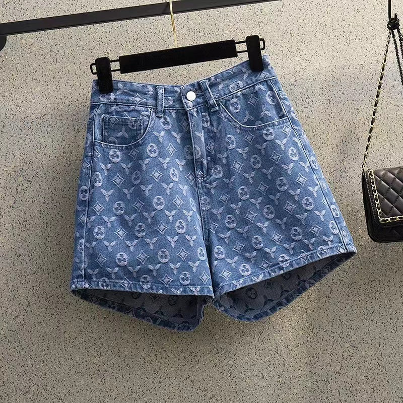 【Bottoms】新入荷~プリントデニムショートパンツ W9918