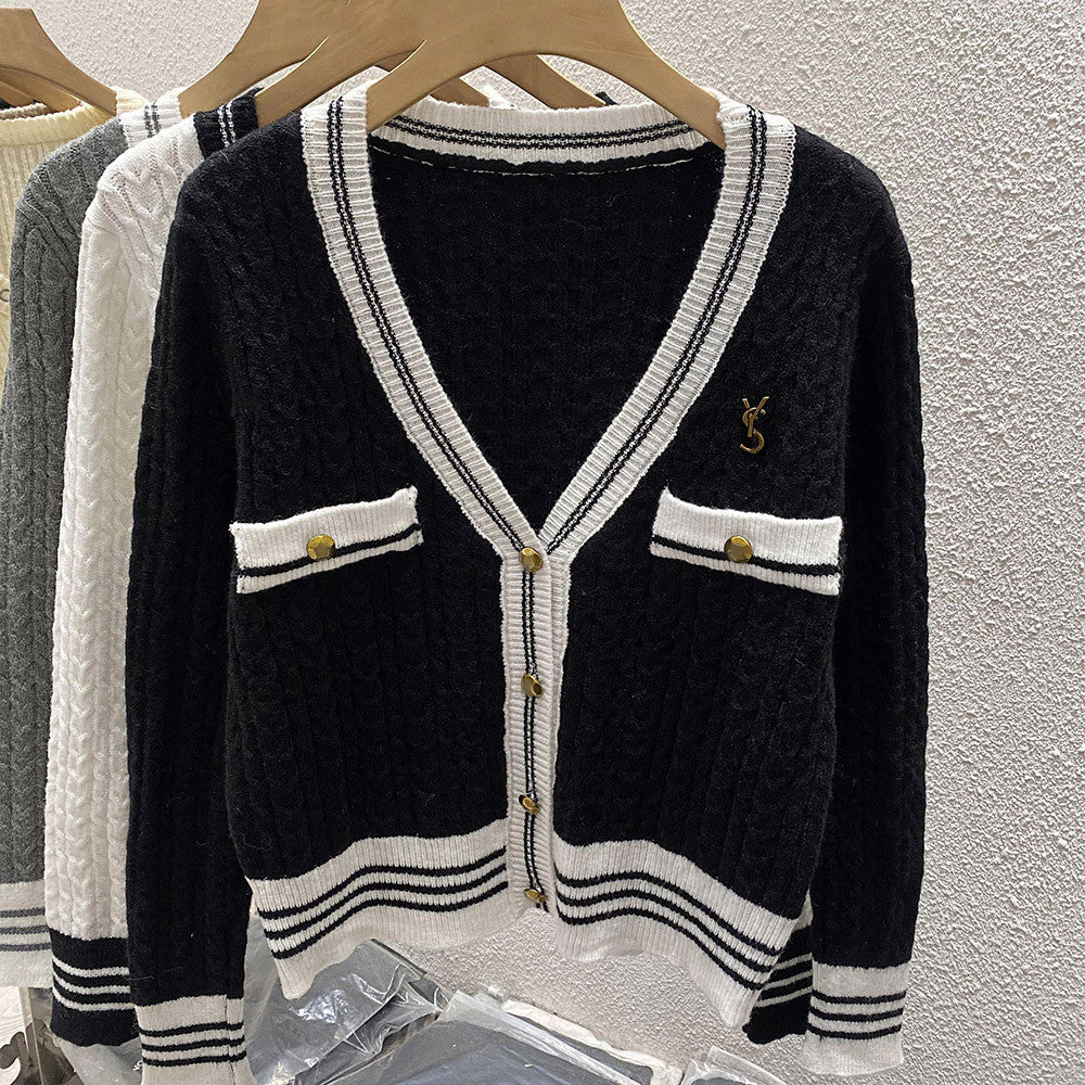 【Outer】3色展開配色カーディカン W13131