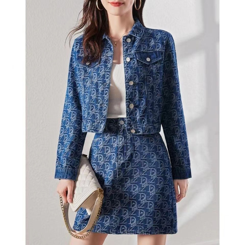 【Set】新入荷~セットアップジャケット+スカート   W10788