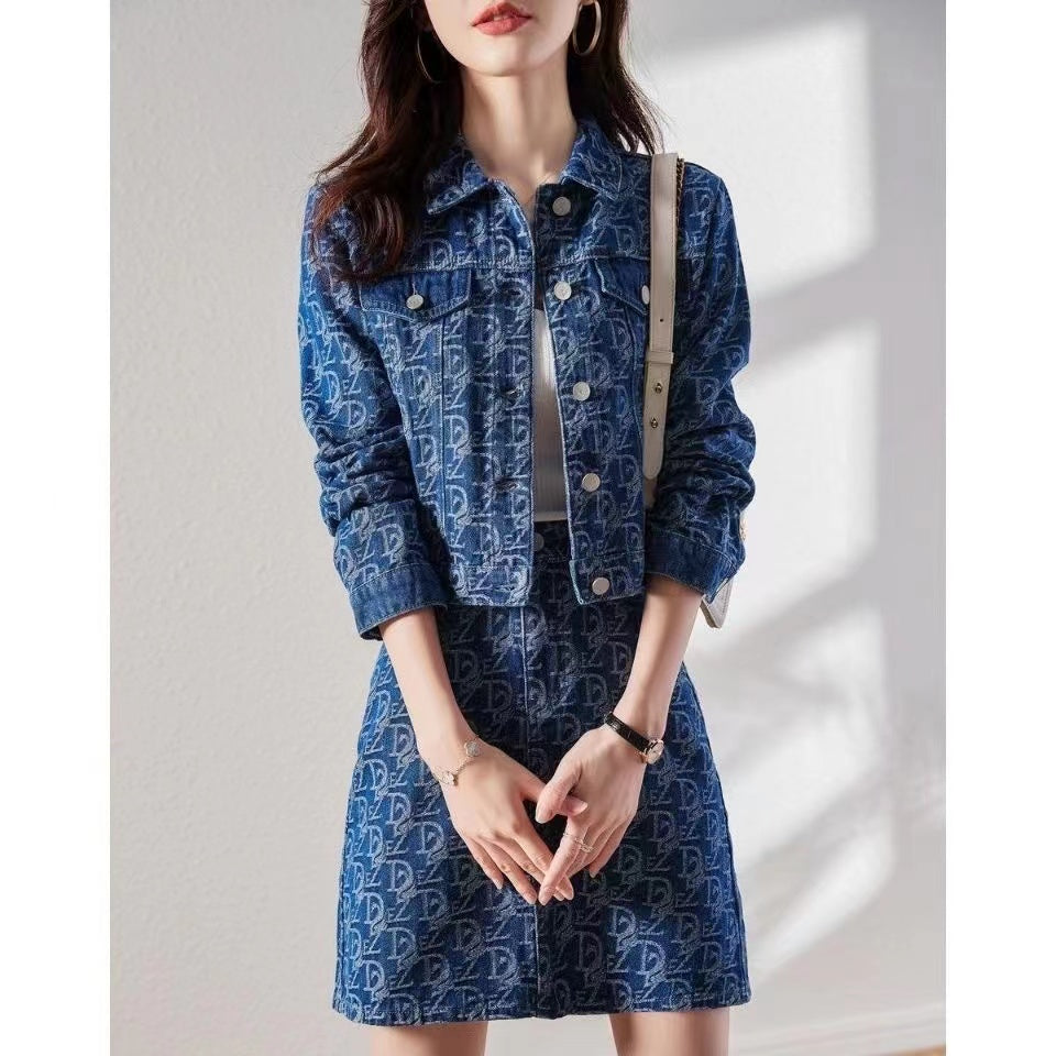 【Set】新入荷~セットアップジャケット+スカート   W10788