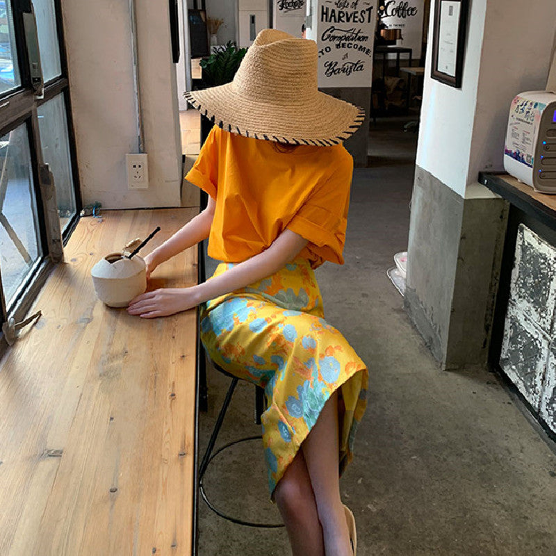 【Set】Tシャツ+スカートセット W11822