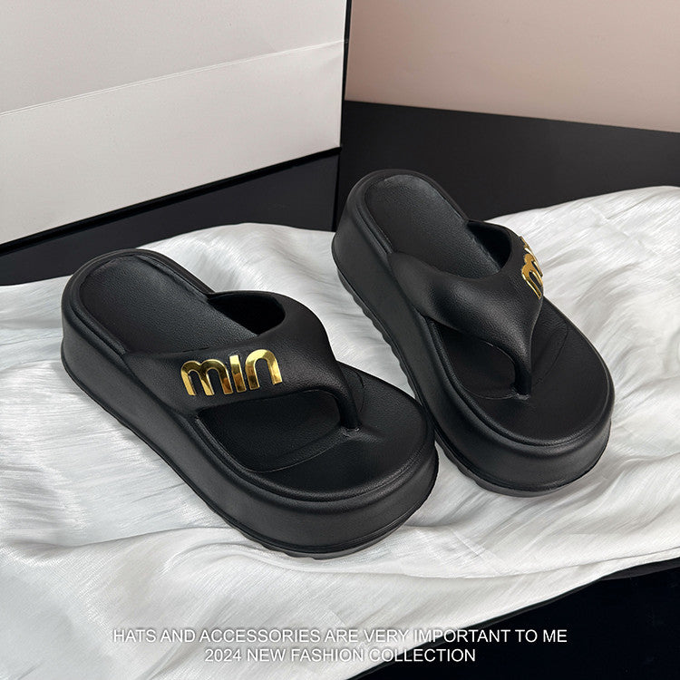 【Shoes】厚底スリッパ W12784