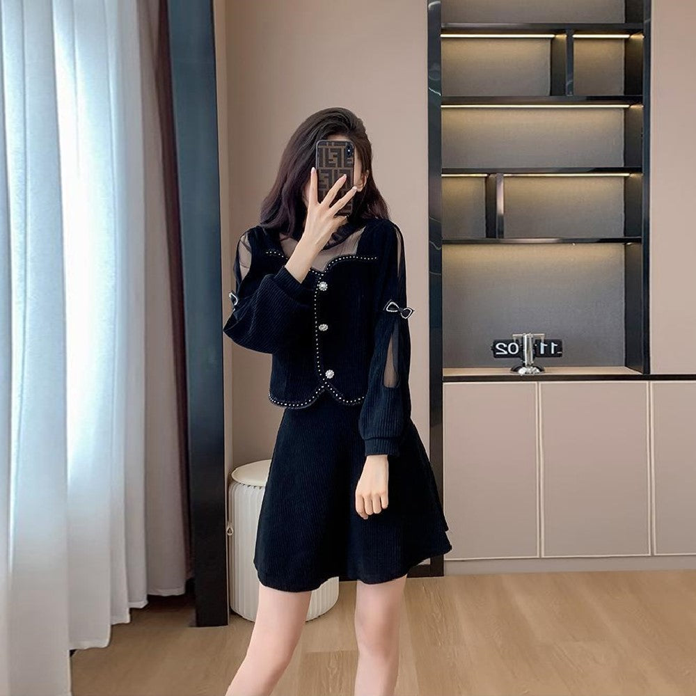 【Set】レイヤード2点セット ジャケット + スカート Z-6456