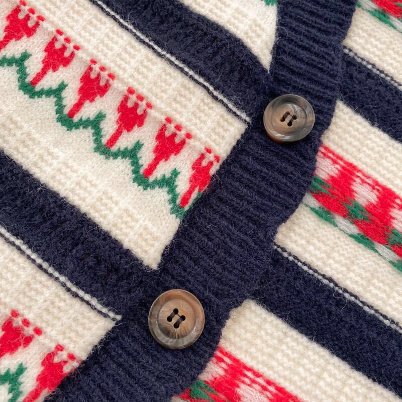 【outer】売り切れ必至!フリルVネックジャカードカーディガン