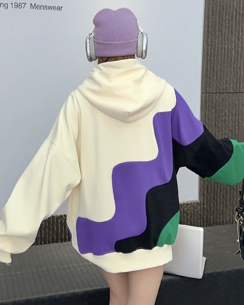 【tops】配色切り替えフーディー T0146