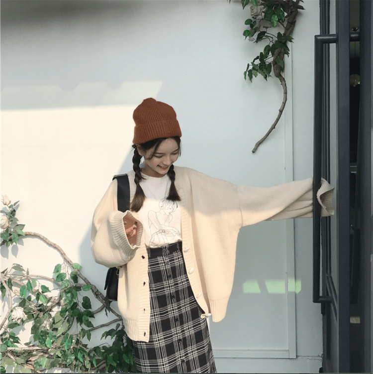 【Outer】オシャレ度満点~レディースニットカーディガンオーバーサイズ韓国ファッションX-0565