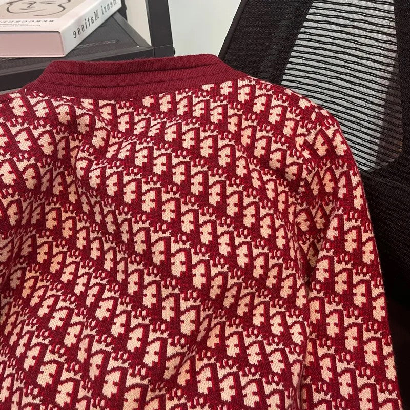 【Outer】今季トレンド💗人気アルファベットジャカード春秋ニットカーディガン全3色 Z-4130