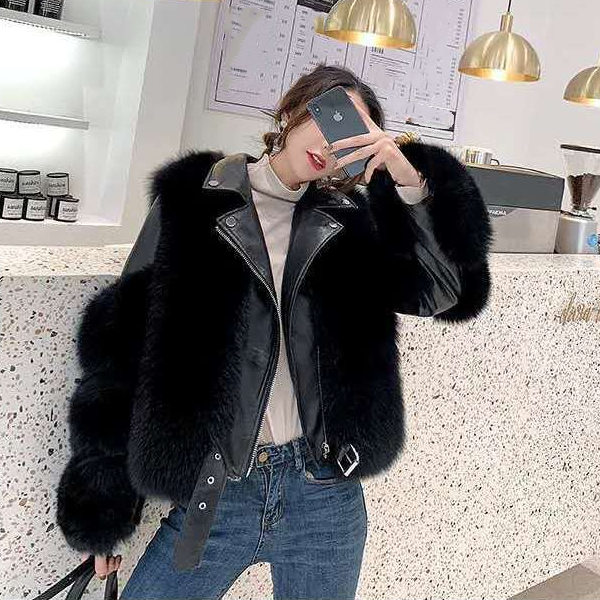 【Outer】低身長方おすすめ~フェミニン気質ショート丈テーラードジャケット秋冬ファーコート Z-4296