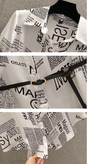 【Dress】一目ぼれ~レディースオシャレ配色ゆったりシャツワンピース体型カバー W-6638