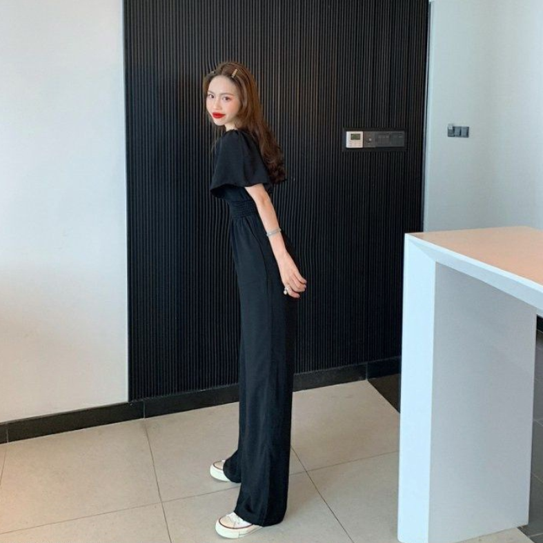 【Set】大人シンプル無地オフショルダー夏オールインワンつなぎ服 Z-5686