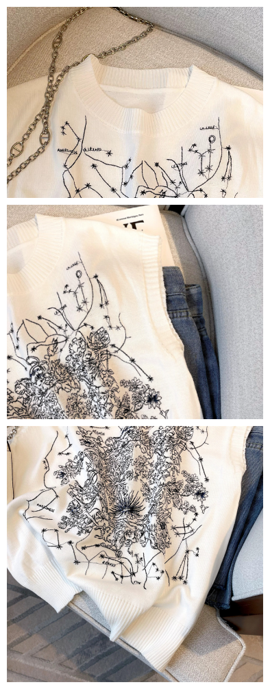 【Tops】今季トレンド~フェミニン刺繍カジュアルタンクトップ W7693