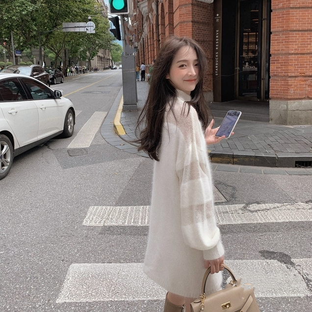 【Dress】透け感ニットワンピース Z-5889