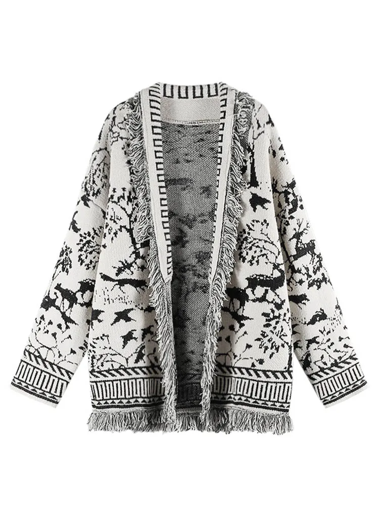 【Outer】フレンチレトロ長袖カーディガン Z-5891