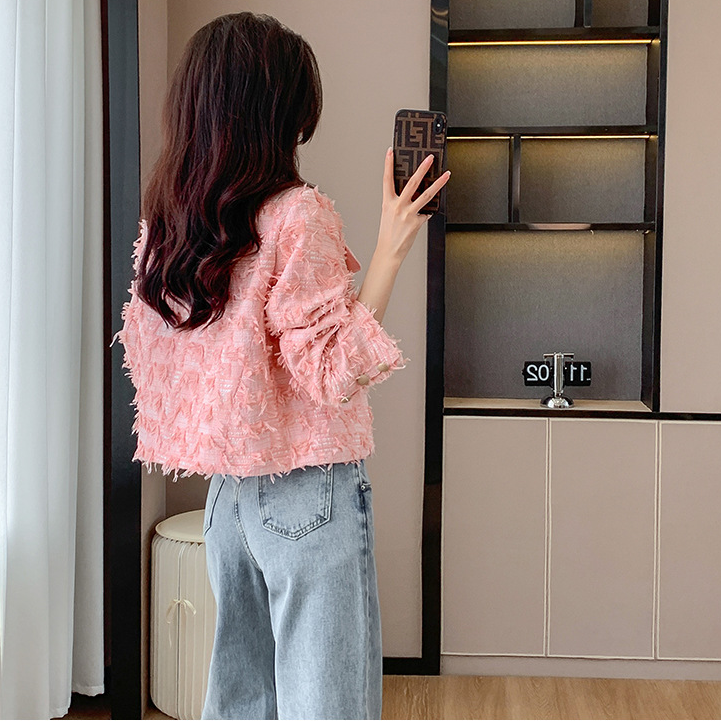 【Outer】フリンジ春秋フレンチジャケット Z-5903