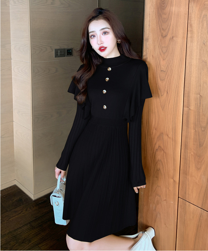 【Dress】フレア春秋ニットワンピース Z-5910