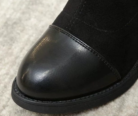 【Shoes】PU切替ロングブーツ W8582