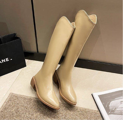 【Shoes】4色展開~PUロングブーツ W8584